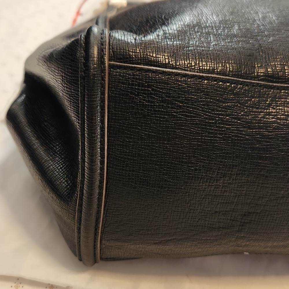 COACH Caroline black/brown embossed leather shoulder bag - Picture 12 of 14